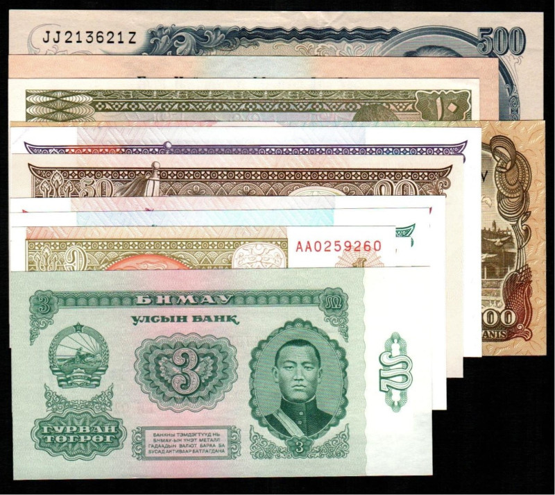 JAPÓN. 500 yen. (1969). WPM95b (12$). MONGOLIA. 1 tugrik. 1955. WPM28 (1´5$). 3 ...