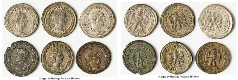 ANCIENT LOTS. Roman Provincial. Lot of six (6) BI tetradrachms. Choice Fine-XF, ...