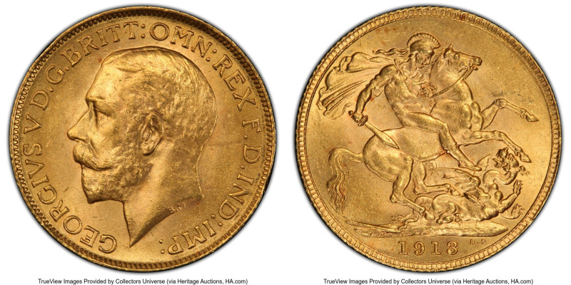 George V gold Sovereign 1913 MS64 PCGS, KM820, S-3996. HID09801242017 © 2023 Her...