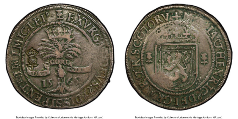 James VI Counterstamped "Thistle" 2/3 Ryal ND (1578) VF35 PCGS, cf. S-5426 (disc...