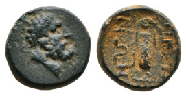 Greek Coins
Mysia Pergamon. Civic Issue.(1,5 gr - 11,20 mm) AE Laureate head of Asclepios (or Zeus) right Rev: ΑΣΚΛΗΠΙΟΥ / ΣΩΤΗΡΟΣ, legend vertically ...