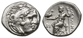 Greek Coins
KINGS OF MACEDON. Alexander III 'the Great' (336-323 BC). Drachm.(4,10gr 16,10)
Obv: Head of Herakles right, wearing lion skin.
Rev: AΛΕΞΑ...