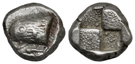 Greek Coins
Paphlagonia. Sinope circa 520-480 BC. Drachm AR (5,9 gr - 14,10 mm)
Eagle\'s head left, dolphin left below / Double incuse punch with pe...