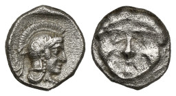 Greek Coins
PISIDIA. Selge. Obol (Circa 350-300 BC).
Obv: Facing gorgoneion.
Rev: Helmeted head of Athena right; astragalos to left.
Condition: Good v...