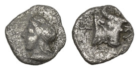 Greek Coins
MYSIA
Kyzikos. Circa 400 BC. AR Hemiobol (0,4 gr - 7,90 mm). Head of Attis to left, wearing Phrygian cap; below neck, tunny fish to left. ...
