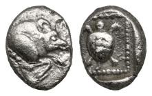 Greek Coins
DYNASTS OF LYCIA. Protodynastic Period, circa 490-430 BC. (0,70gr 7,60mm) Forepart of a boar to right. Rev. Sea turtle with collar within...