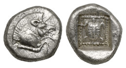 Greek Coins
DYNASTS OF LYCIA. Protodynastic Period, circa 490-430 BC. Sixth stater (1.55 g,9,90mm). Forepart of a boar to right. Rev. Sea turtle with...