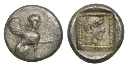 Greek Coins
DYNASTS OF LYCIA. Uvug, circa 470-440 BC. Trihemiobol (1,00gr 10,00mm). Sphinx seated right, raising its forepaw. Rev. &#66194;&#66183;&#6...
