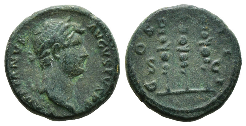 Roman Imperial
Hadrian Æ Semis. (4,0 gr - 17,00 mm) Rome, AD 128-129. HADRIANVS ...