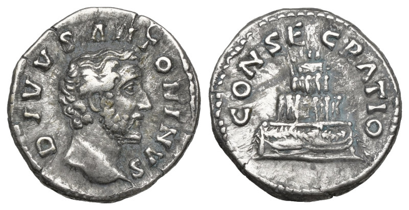 Roman Imperial
Divus Antoninus Pius after AD 161. Rome. Denarius AR
(3,4 gr - 17...