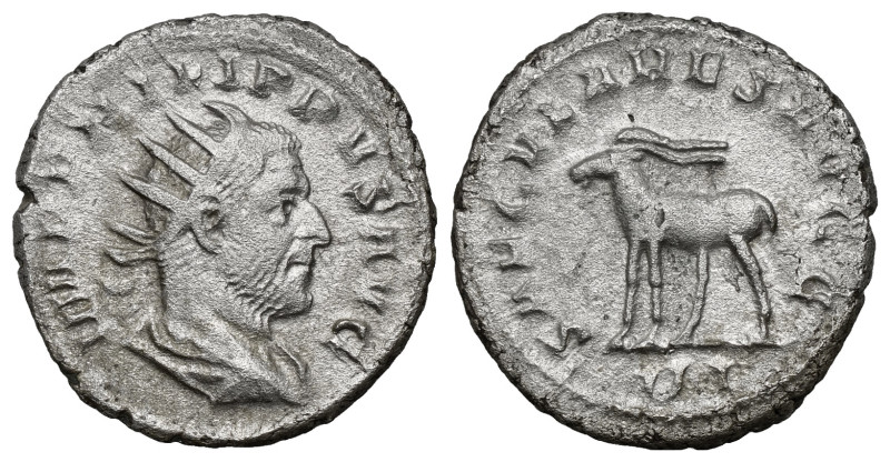 Roman Imperial
Philip I. AD 244-249. AR Antoninianus (4,0 gr - 21,80 mm). Ludi S...