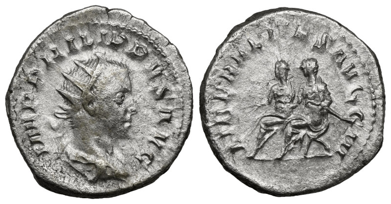 Roman Imperial
Philip II (247-249). AR Antoninianus (4,2 gr - 22,30 mm). Rome, 2...