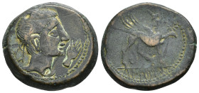HISPANIA ANTIGUA. KASTILO-CASTULO. As. A/ Cabeza masculina diademada con ínfulas a der., delante mano. R/ Esfinge avanzando a der., delante estrella, ...