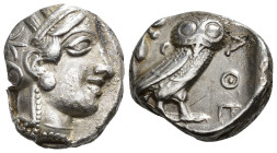 GRECIA ANTIGUA. ÁTICA. Atenas. Tetradracma (c. 479-393 a. C.). A/ Cabeza de Atenea a der. R/ Lechuza a der. AR 17,1 g. 23,08 mm. COP-34 ss. MBC+/MBC.