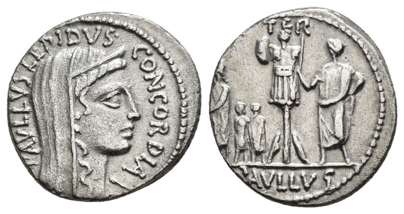 REPÚBLICA ROMANA. AEMILIA. Paullus Aemilius Lepidus. Denario. Roma (62 a.C.). A/...