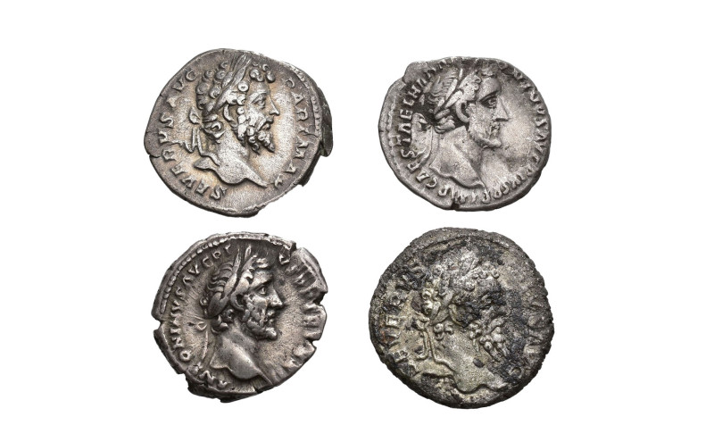 IMPERIO ROMANO. Lote de 4 denarios: Antonino Pío (2), Septimio Severo (2). Uno c...