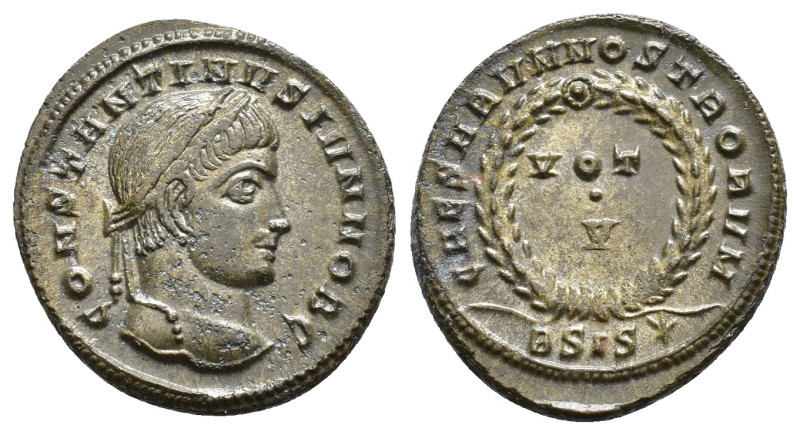 IMPERIO ROMANO. CONSTANTINO II. Follis. Siscia. A/ Cabeza laureada a der.; CONST...