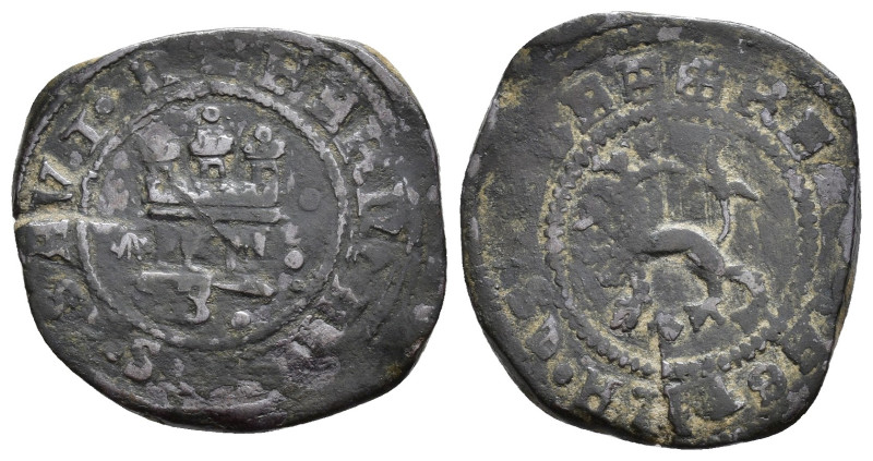 REYES CATÓLICOS. 2 maravedís. Burgos. Venera. AE 5,02 g. 21,8 mm. AC-65. MBC-/BC...