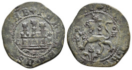 REYES CATÓLICOS. 2 maravedís. Cuenca. Signo y A remontada de o en rev. AE 4,31 g. 25,1 mm. AC-no. MBC+.