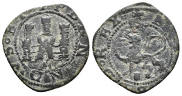 REYES CATÓLICOS. 2 maravedís. Segovia. Sin marcas. AE 4,56 g. 24,2 mm. AC-98. BC+.