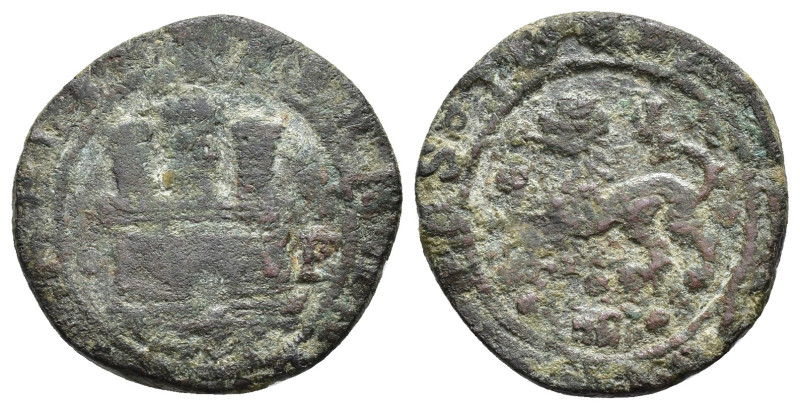 REYES CATÓLICOS. 2 maravedís. Segovia. P. AE 5,32 g. 21,4 mm. AC-103. BC.