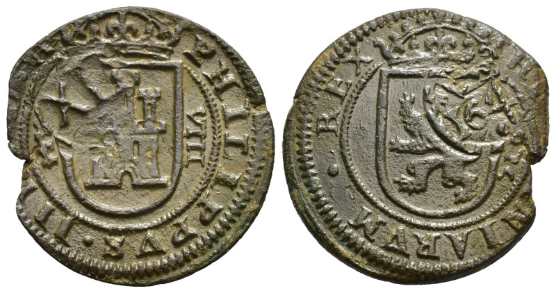 FELIPE IV. 8 maravedís. Segovia. 1641. Resello. 5,62 g. 27,3 mm. Cospel abierto....