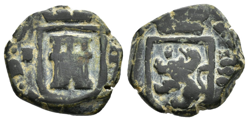 CARLOS II. 2 maravedís. Coruña. 1696. AE 5,58 g. 19,2 mm. AC-59. BC+/MBC-.