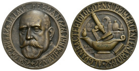 FRANCISCO FRANCO. Medalla. A D. Jaime Ferrán, primer centenario. 1952. AE 58 mm. SC.