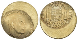 FRANCISCO FRANCO. 1 peseta. Madrid. 1966. 3,54 g. 21,4 mm. Descentrada. SC.