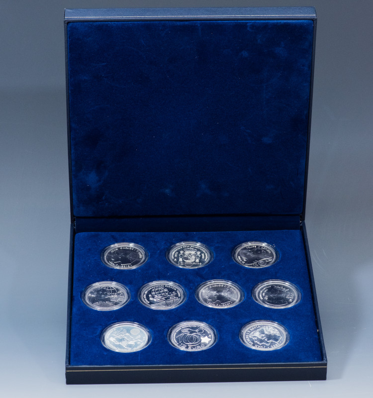 JUAN CARLOS I. Estuche con 10 monedas conmemorativas de 12 euros. Distintos años...