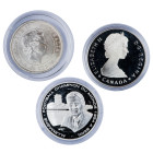 MONEDAS EXTRANJERAS. Lote de 3 monedas: Canadá ( 1 dólar 1985, 100 aniversario parque nacional, KM-143), Australia (50 cents. 2014, tiburón blanco) y ...