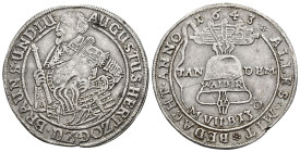 MONEDAS EXTRANJERAS. ALEMANIA-ESTADOS ALEMANES. BRUNSWICK-LUNEBURGO. Augusto. 1/2 tálero de la campana. 1643. AR 14,17 g. 38,3 mm. KM-416. Rayas. MBC....