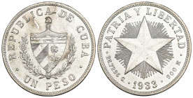 MONEDAS EXTRANJERAS. CUBA. 1 peso. 1933. AR 26,69 g. 38 mm. KM-15.2. EBC.