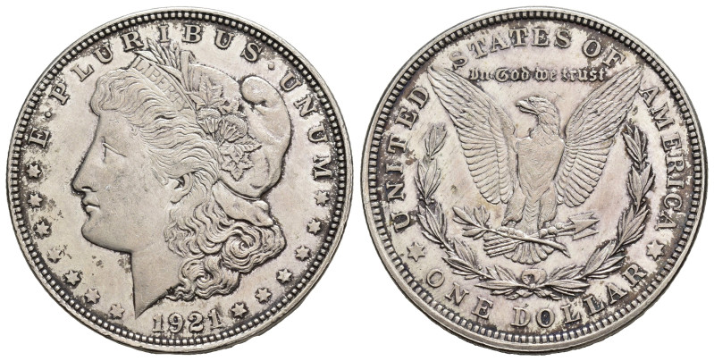 MONEDAS EXTRANJERAS. ESTADOS UNIDOS DE AMÉRICA. 1 dólar. 1921. AR 26,77 g. 38 mm...