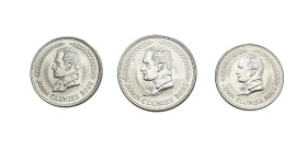 MONEDAS EXTRANJERAS. ISLAS KEELING Y COCOS. Lote de 3 monedas: 5, 2 Y 1 rupia. 1977. KM-X5, 6 y 7. SC.