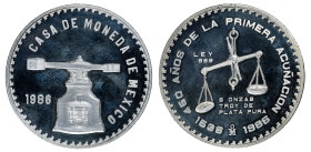 MONEDAS EXTRANJERAS. MÉXICO. 5 onzas Troy. AR. 1986. SC.