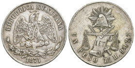 MONEDAS EXTRANJERAS. MÉXICO. 1 peso. 1871. Zacatecas. H. AR 26,98 g. 37,3 mm. KM-408.8. MBC.