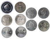 MONEDAS EXTRANJERAS. REINO UNIDO. Lote de 10 monedas conmemorativas de Isabel II. EBC/SC.