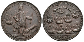 MONEDAS EXTRANJERAS. REINO UNIDO. Medalla. Almirante Vernon. Toma de Portobello. 1739. AE 10,97 g. 37,2 mm. EBC-.