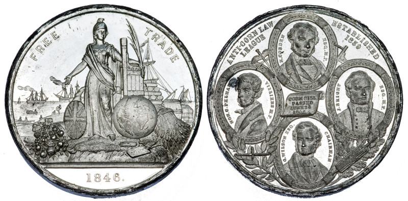 MONEDAS EXTRANJERAS. REINO UNIDO. Medalla. 1846. Liga contra la ley del cereal. ...