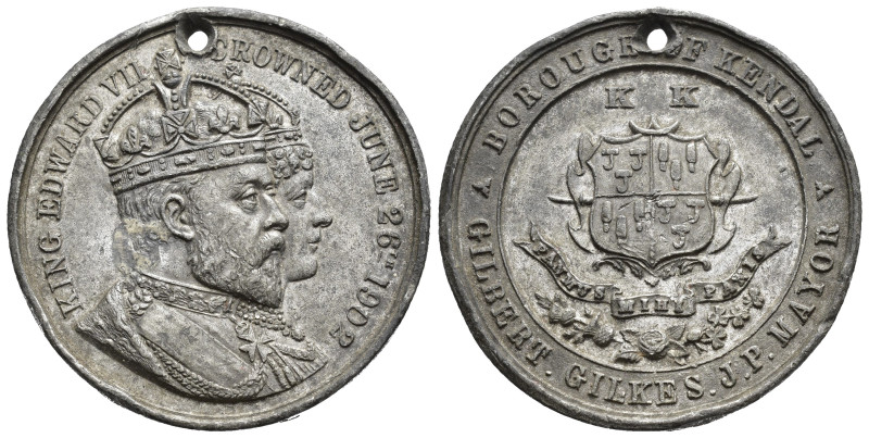 MONEDAS EXTRANJERAS. REINO UNIDO. Eduardo VII. Medalla. Coronación. 1902. Calami...