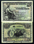 BILLETES ESPAÑOLES. Lote de 2 billetes: 25 pts. 15 de julio de 1907, ED-B 102, y 25 pts. 24 septiembre 1906, ED-B 98. Doblados. Apresto. MBC+ y EBC.