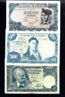 BILLETES ESPAÑOLES. Lote de 3 billetes de 500 pts.: 15 de noviembre 1951, ED-D 61a; 22 de julio 1954 ED-D69b y 23 de julio 1971, ED-D74a. De BC+ a EBC...