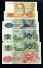 BILLETES ESPAÑOLES. Lote de 9 billetes: 200 pts. 16 de septiembre 1980 ED-E 4a; 500 pts. 23 de octubre 1979 ED E-31a; 1000 pts. 23 de octubre 1979 E 3...