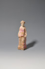 ARQUEOLOGÍA. GRECIA ANTIGUA. Canosa. Figura femenina estante (ss. IV-III a.C.). Altura 15 cm. Adjunta certificado de termoluminiscencia QED Laboratoir...