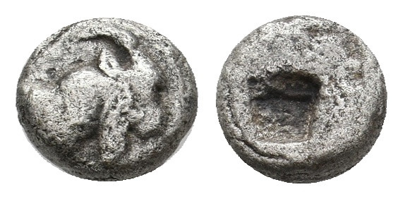 Thraco Macedonian Region. Uncertain mint circa 450 BC. Obol.
0.7 Gr 0.75 mm. VF...