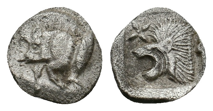 MYSIA. Kyzikos. Hemiobol (Circa 450-400 BC).
0.39 Gr. 9.1 mm.