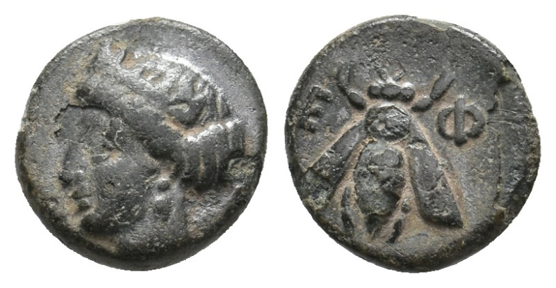 IONIA. Ephesos. Ae (Circa 375-325 BC).
1.17 Gr. 10.7 mm.