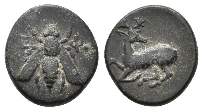 IONIA. Ephesos. Ae (Circa 390-300 BC).
1.99 Gr. 14.1 mm.