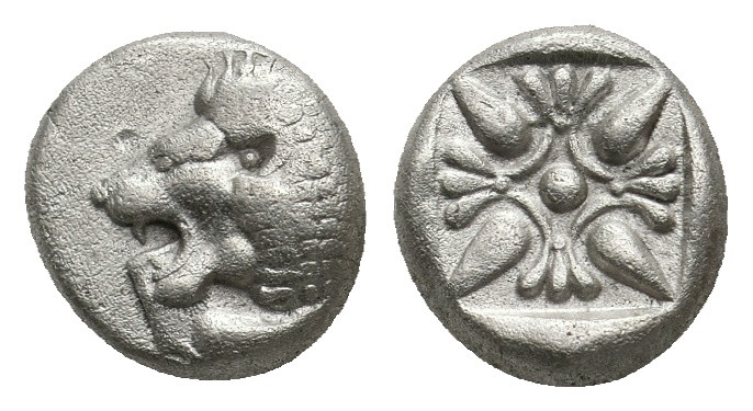 IONIA. Miletos. Obol (6th-5th century BC).
1.17 Gr. 9 mm.